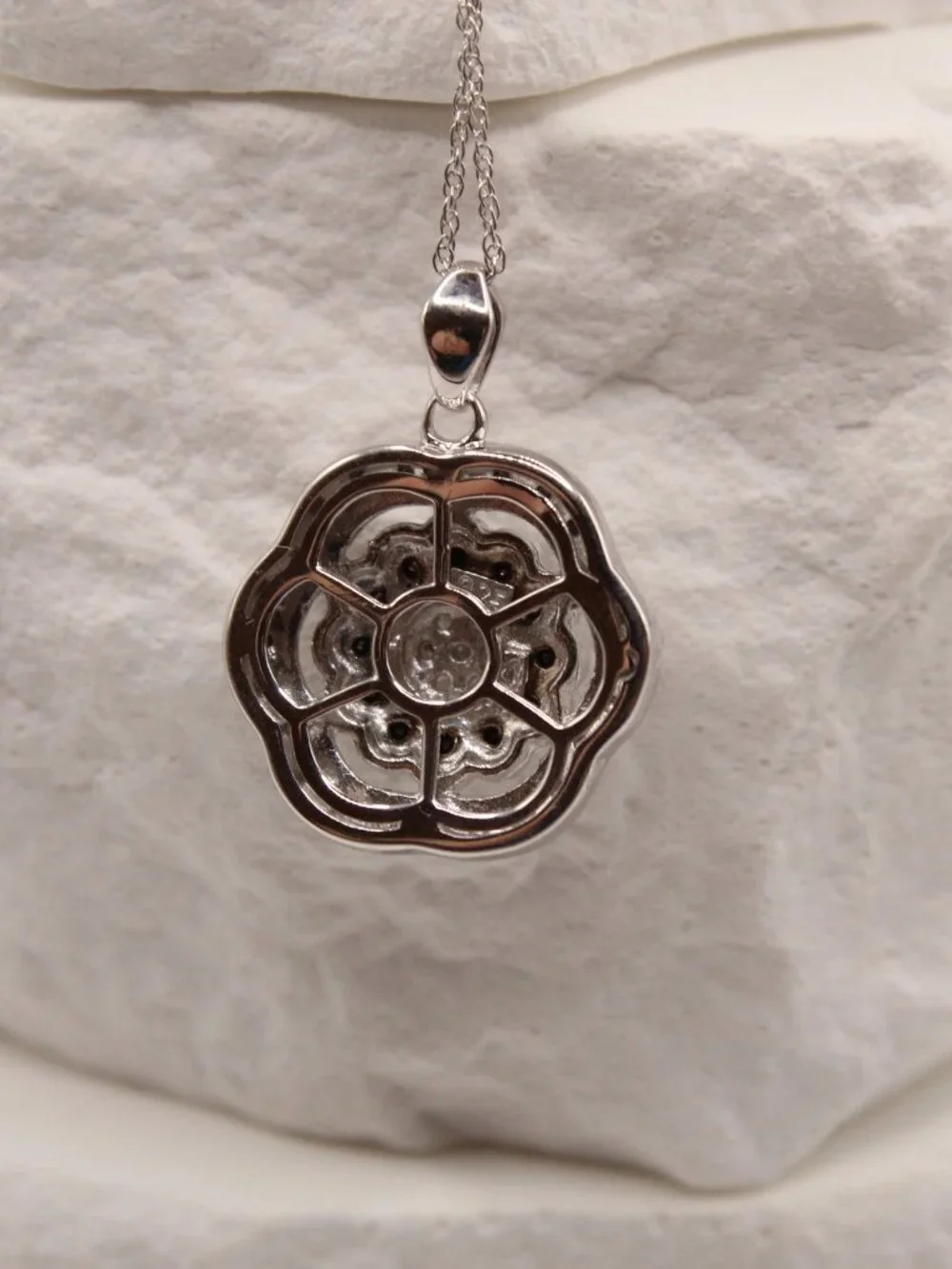 Black & White Diamond Pendant Necklace